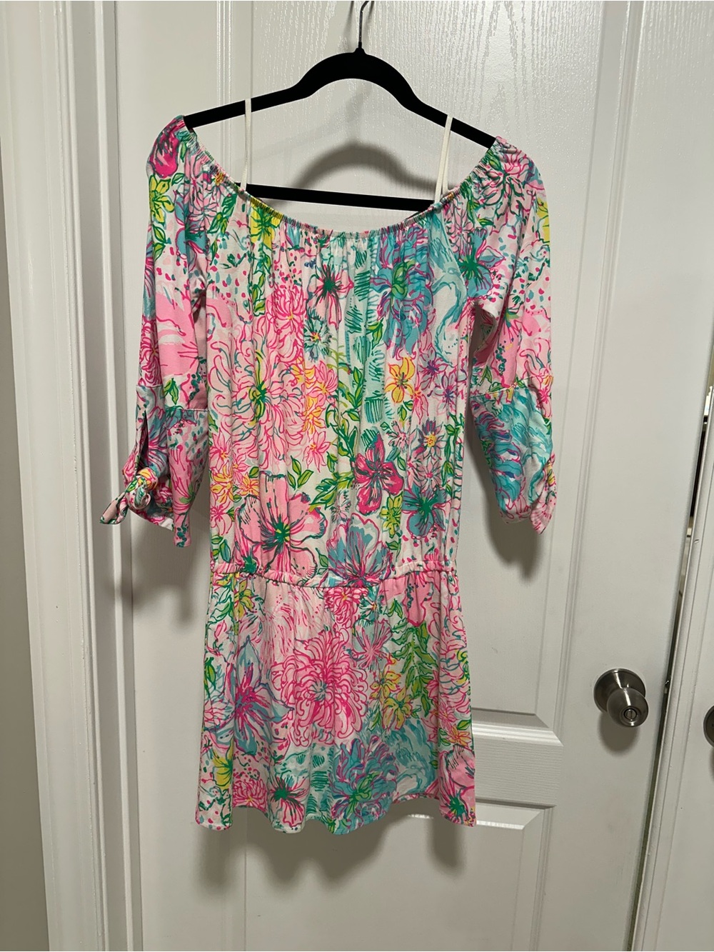 Lilly Pulitzer One-Shoulder Floral Romper in Pink, Green, Blue